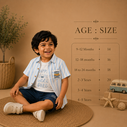 Blue : Muslin Cotton 3 Piece Set