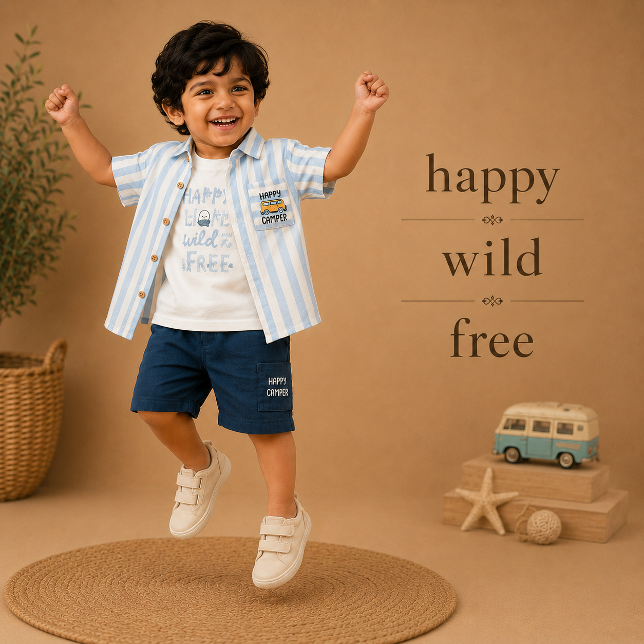 Blue : Muslin Cotton 3 Piece Set