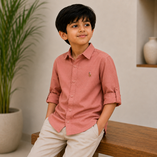 Plain Dusty Peach - Pure Cotton Shirt
