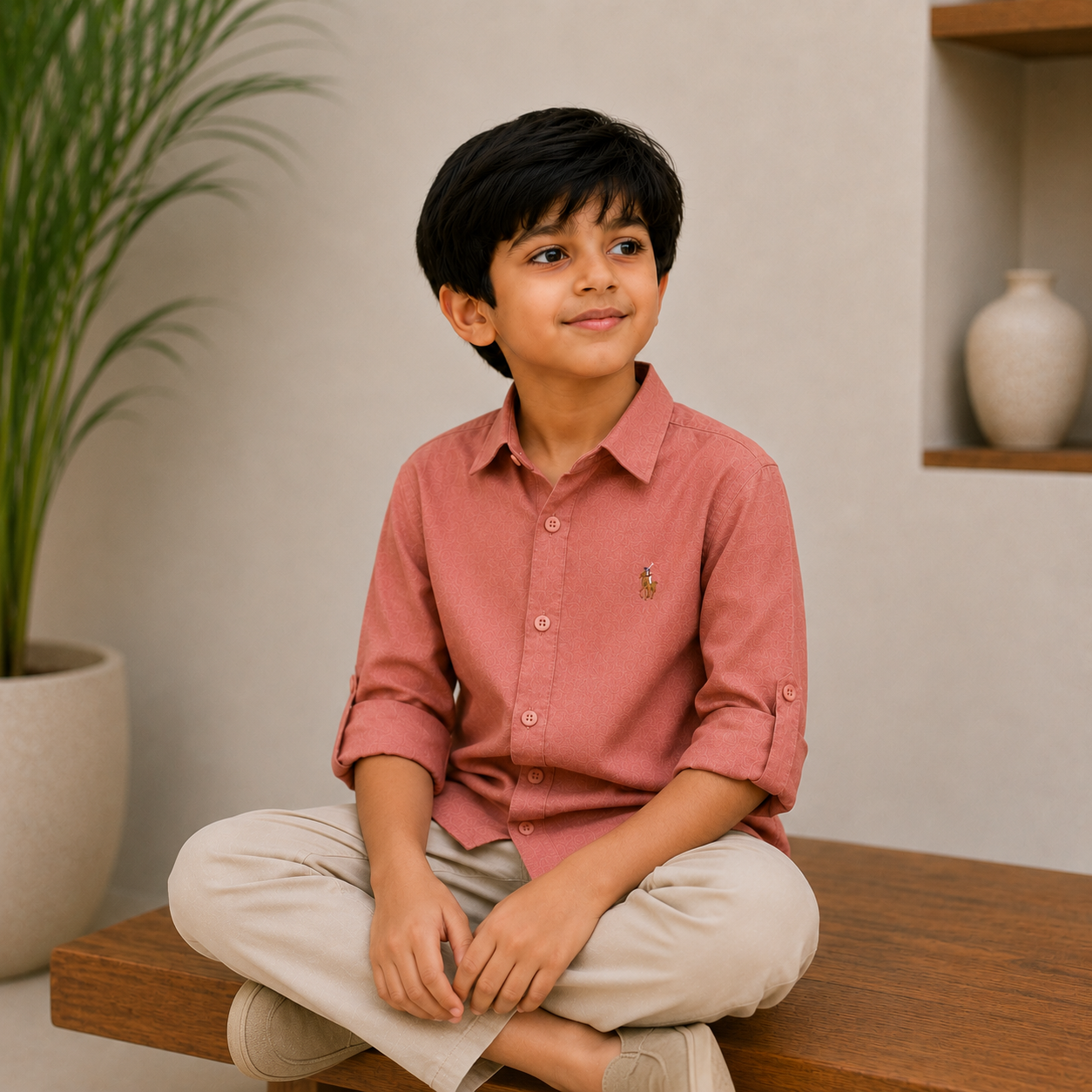 Plain Dusty Peach - Pure Cotton Shirt