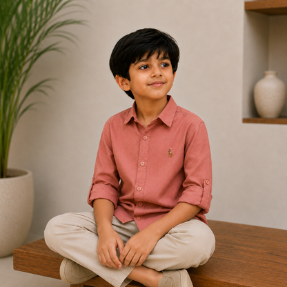 Plain Dusty Peach - Pure Cotton Shirt