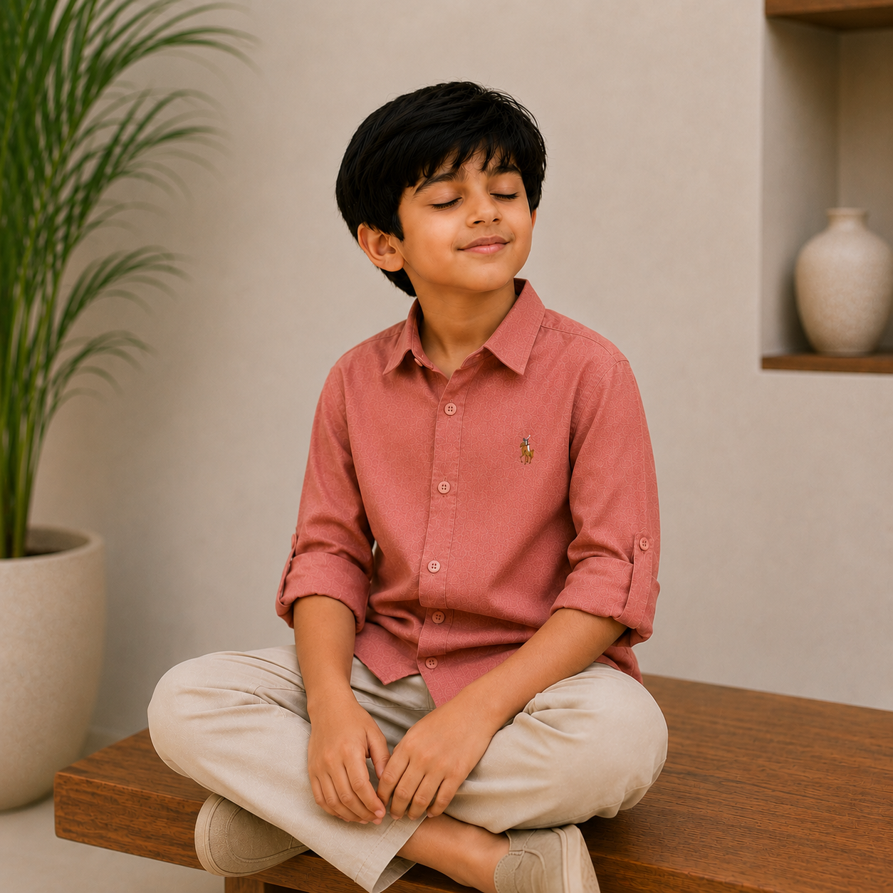 Plain Dusty Peach - Pure Cotton Shirt