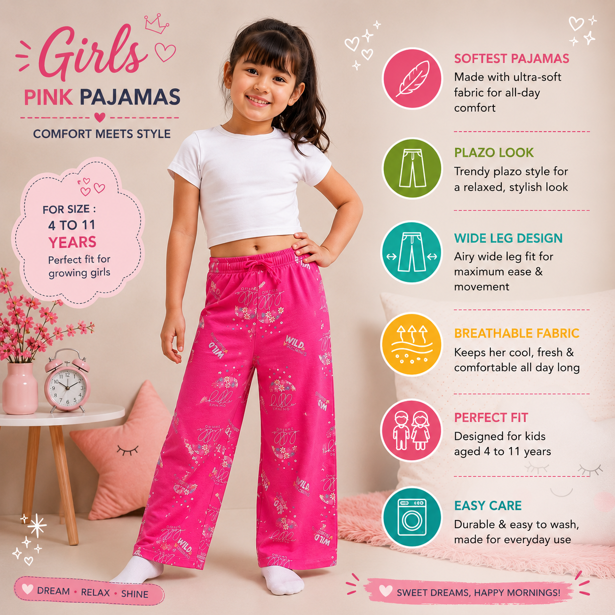 Plazo style - Pink Pajama's Bottom