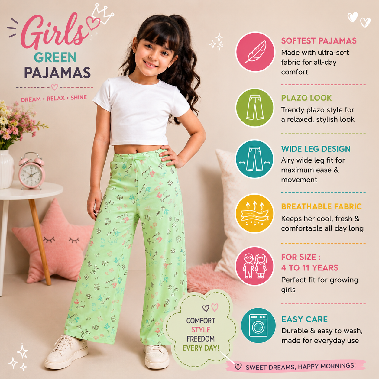 Plazo style - Pista Pajama's Bottom