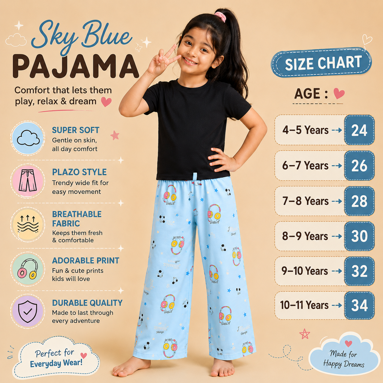 Plazo style - Sky Pajama's