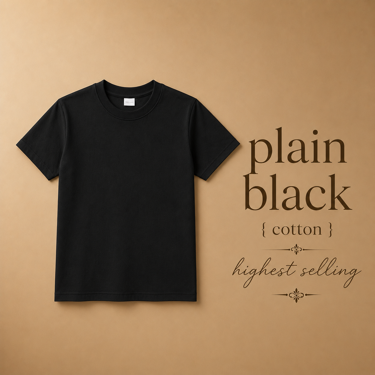 Plain White / Black Cotton Tshirts