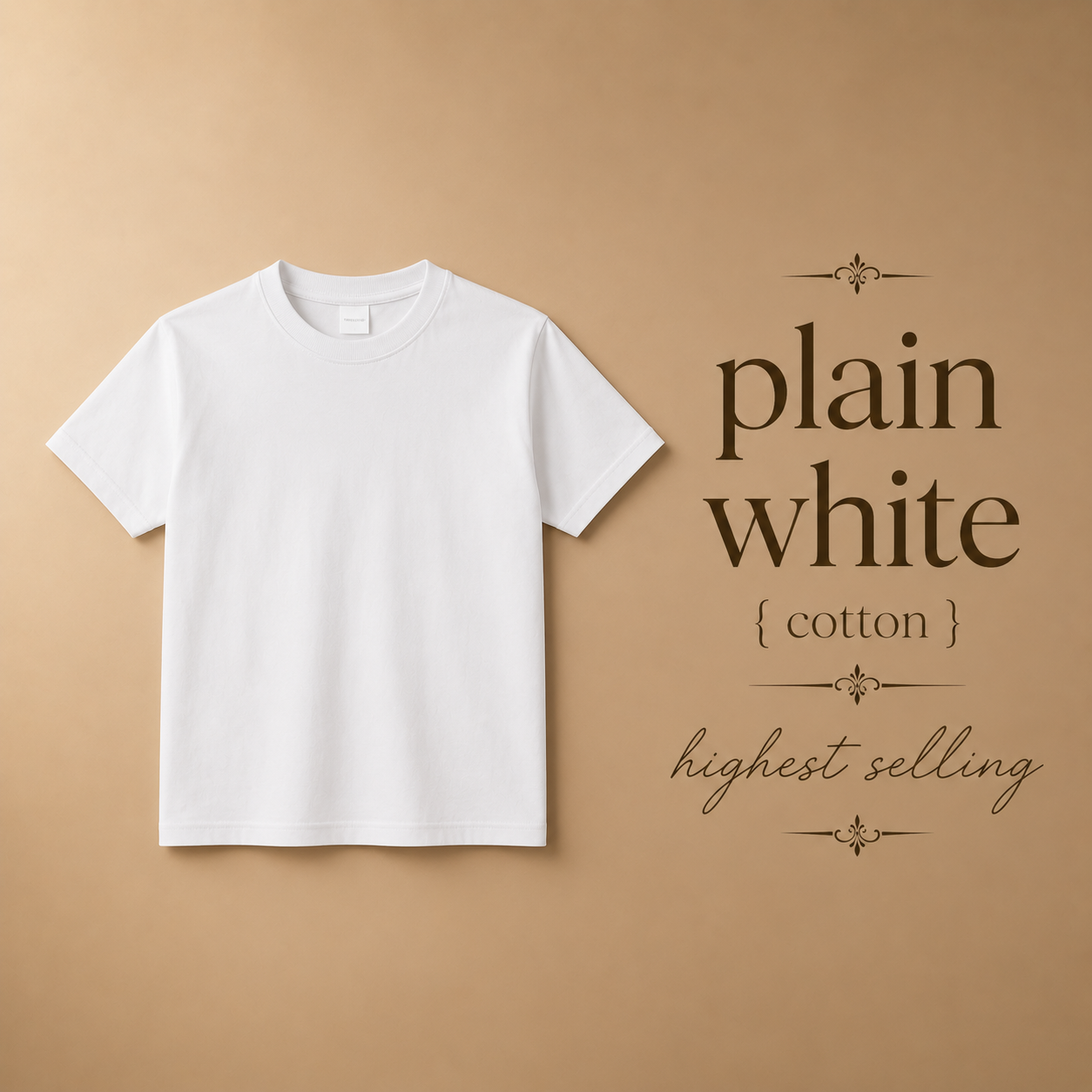 Plain White / Black Cotton Tshirts