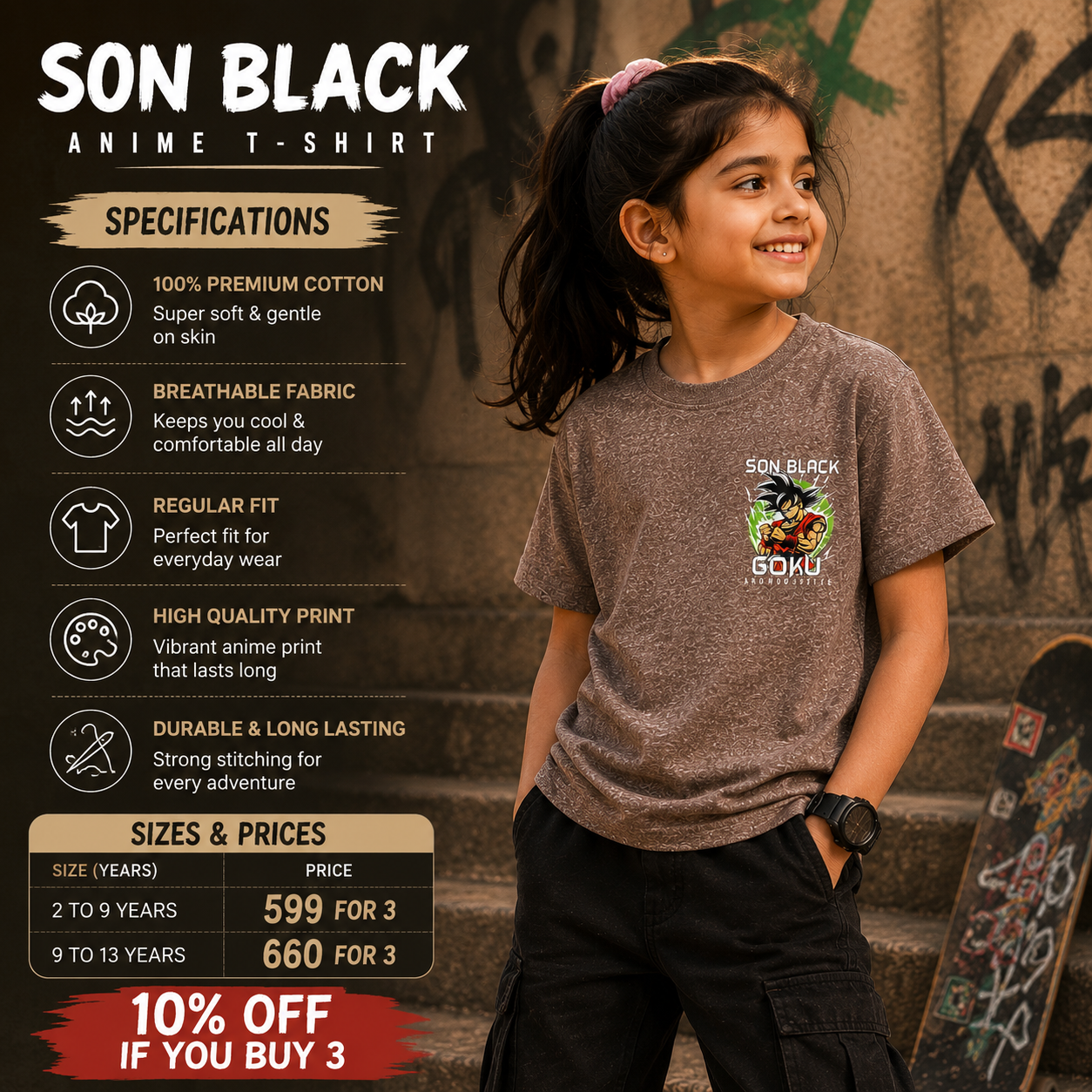 Dragonball Z Goku - Brown Anime Tshirt