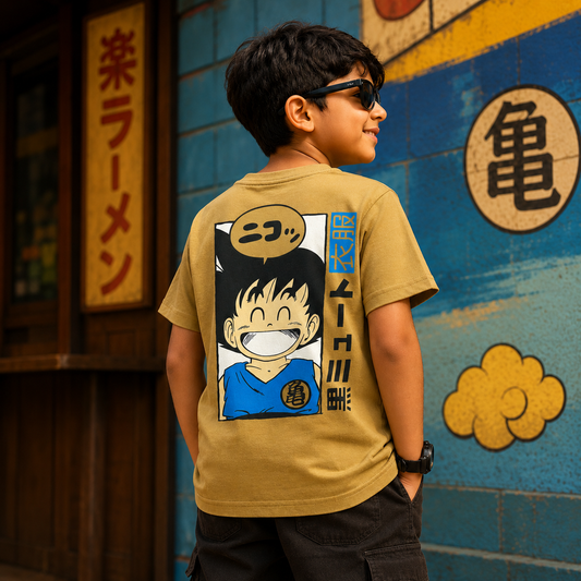 Dragon Ball Anime Goten - Musturd yellow Tshirt