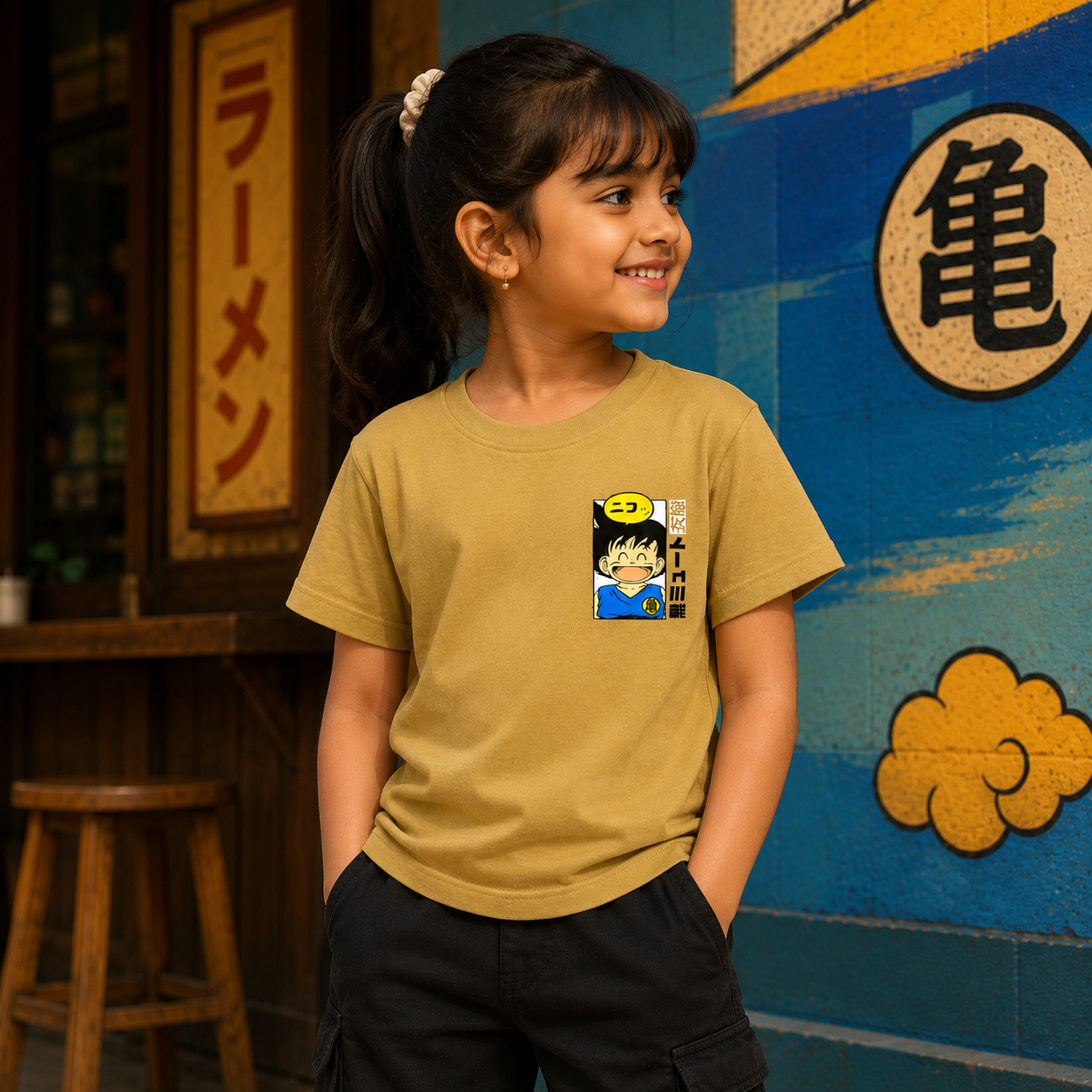Dragon Ball Anime Goten - Musturd yellow Tshirt