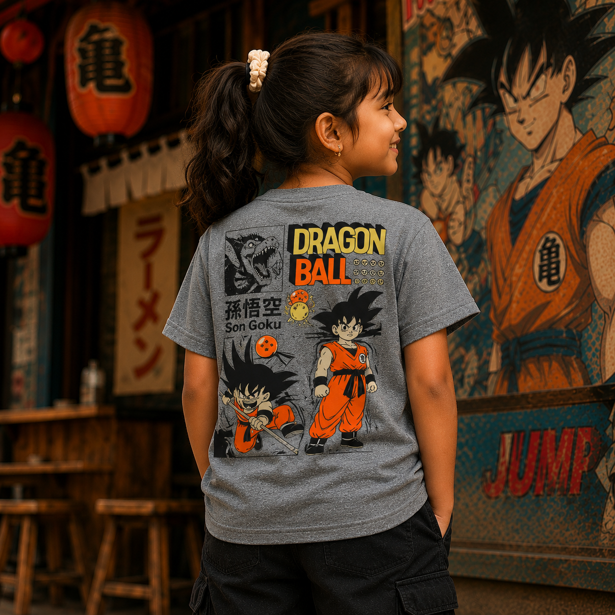 Dragon Ball Anime Grey Backprint Tshirt