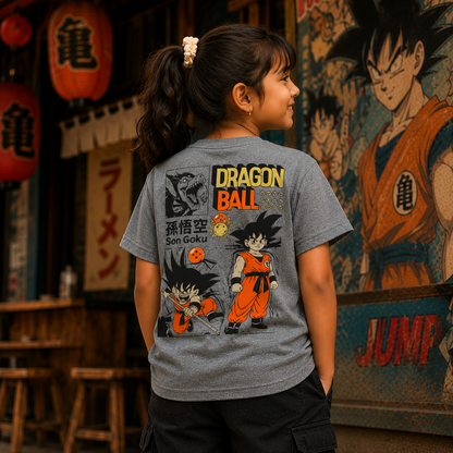 Dragon Ball Anime Grey Backprint Tshirt
