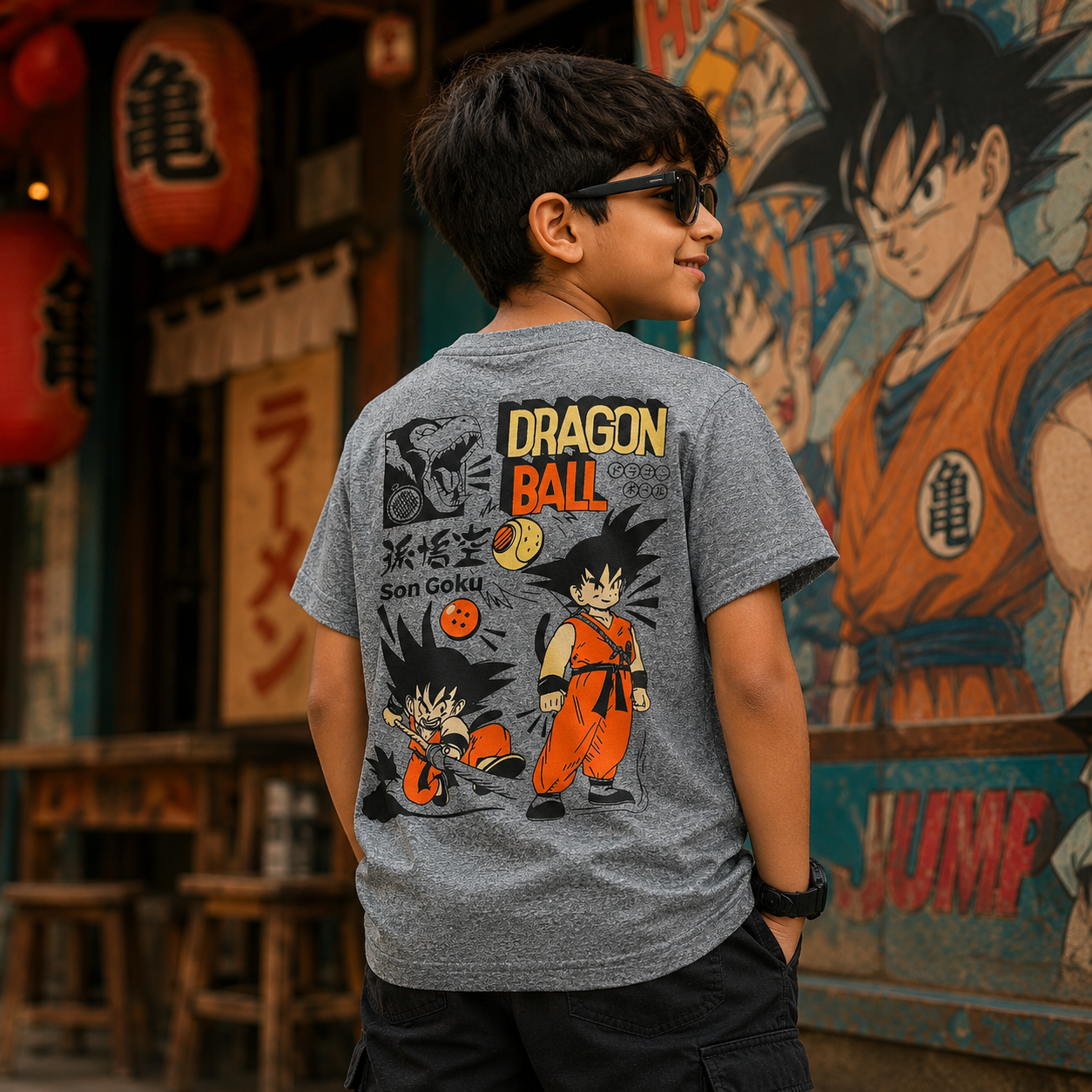 Dragon Ball Anime Grey Backprint Tshirt