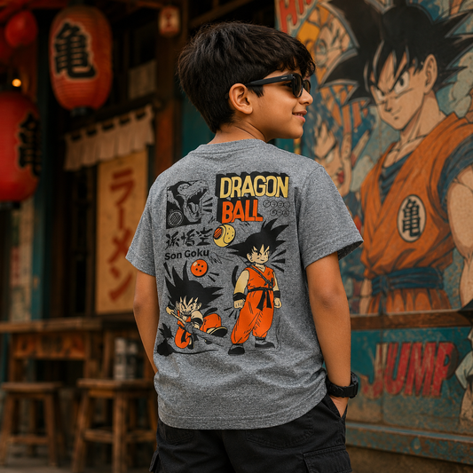 Dragon Ball Anime Grey Backprint Tshirt