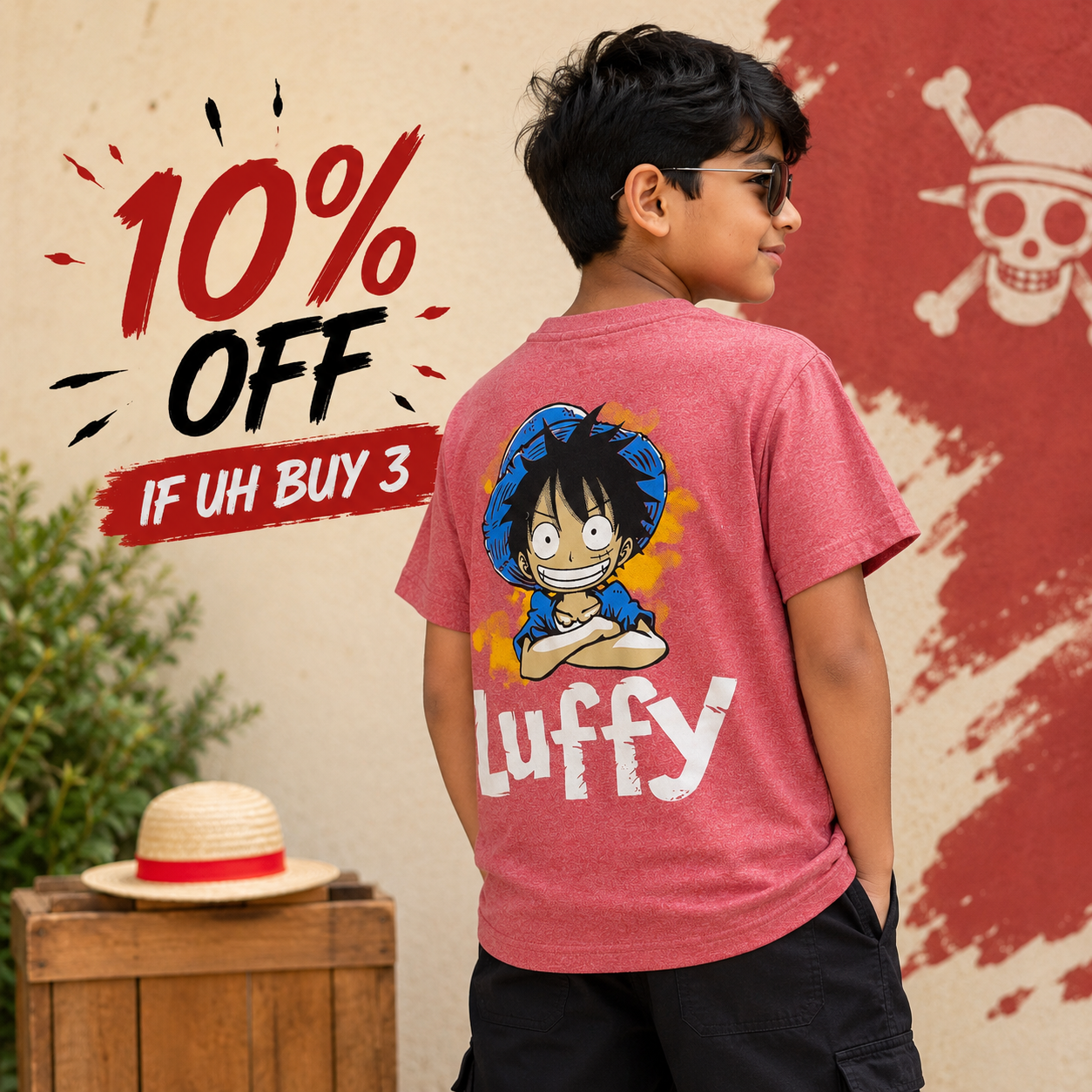 Monkey D Luffy Anime - Backprint Tshirt