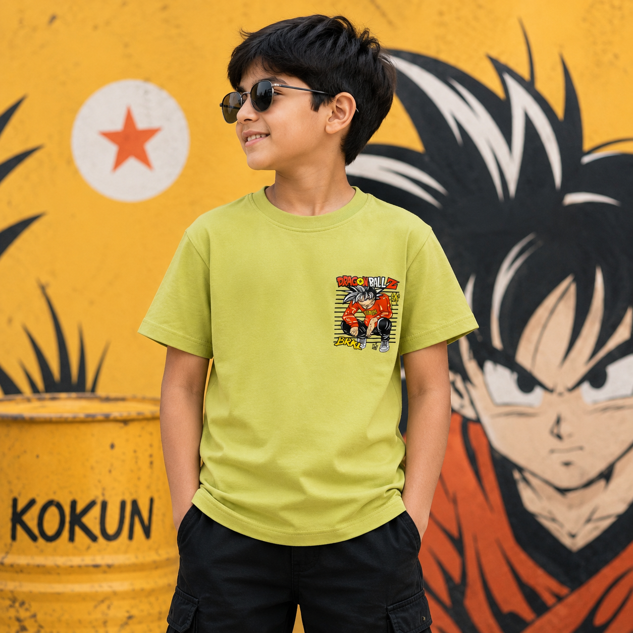 Dragon Ball Z Anime Goku Musturd T-Shirt
