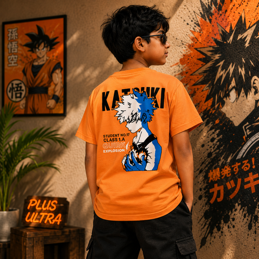 Katsuki orange Anime  Backprint T-Shirt