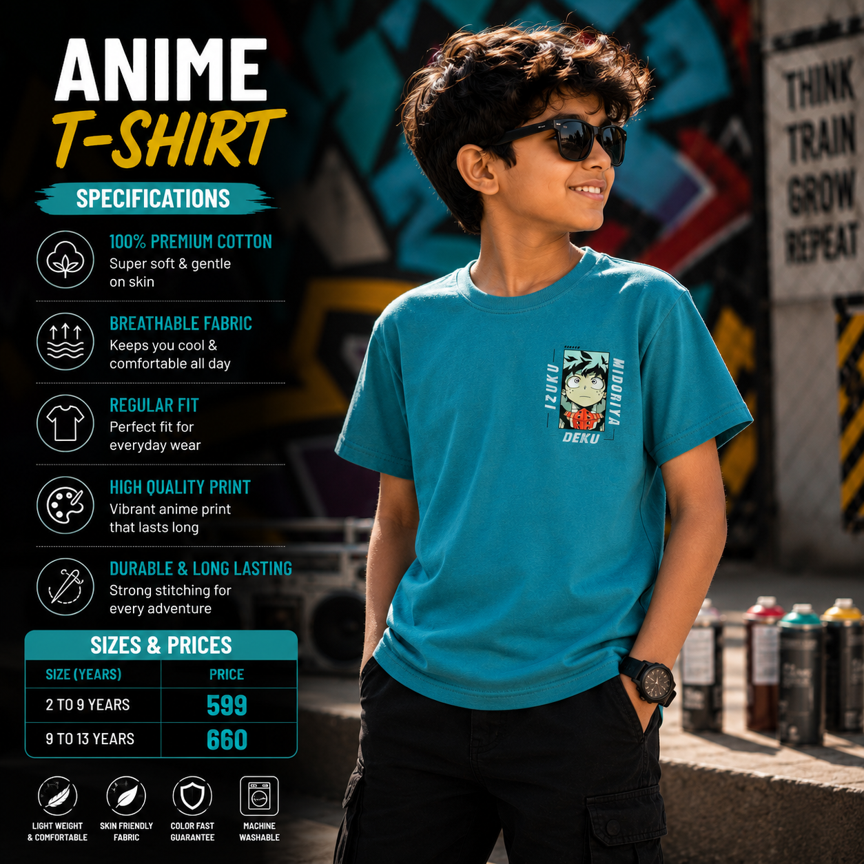 Midoriya Deku Backprint Tshirt