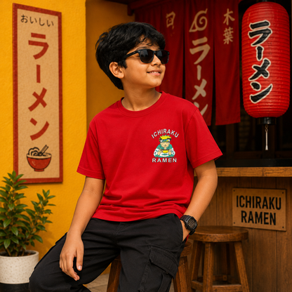 Naruto Anime Red Backprint Tshirt