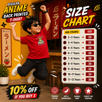 Naruto Anime Red Backprint Tshirt