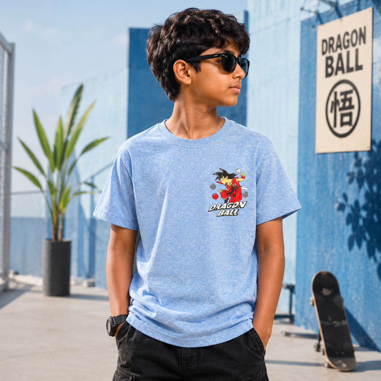 Dragonball Goten Anime - sky Backprint Tshirt